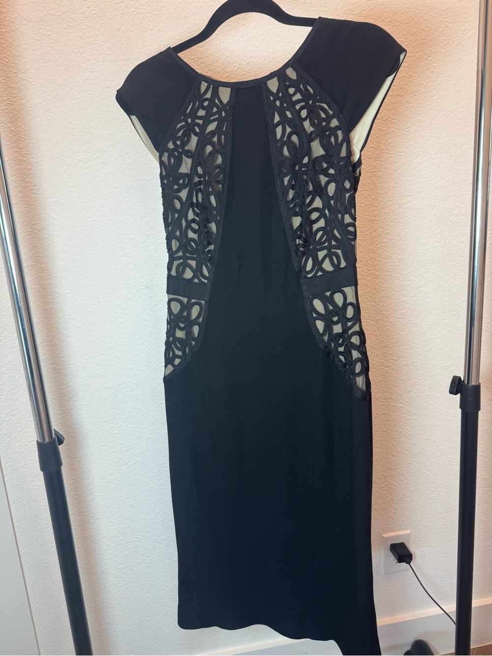 Guess by Marciano Black Lace Mesh Bodycon Dress Size 4